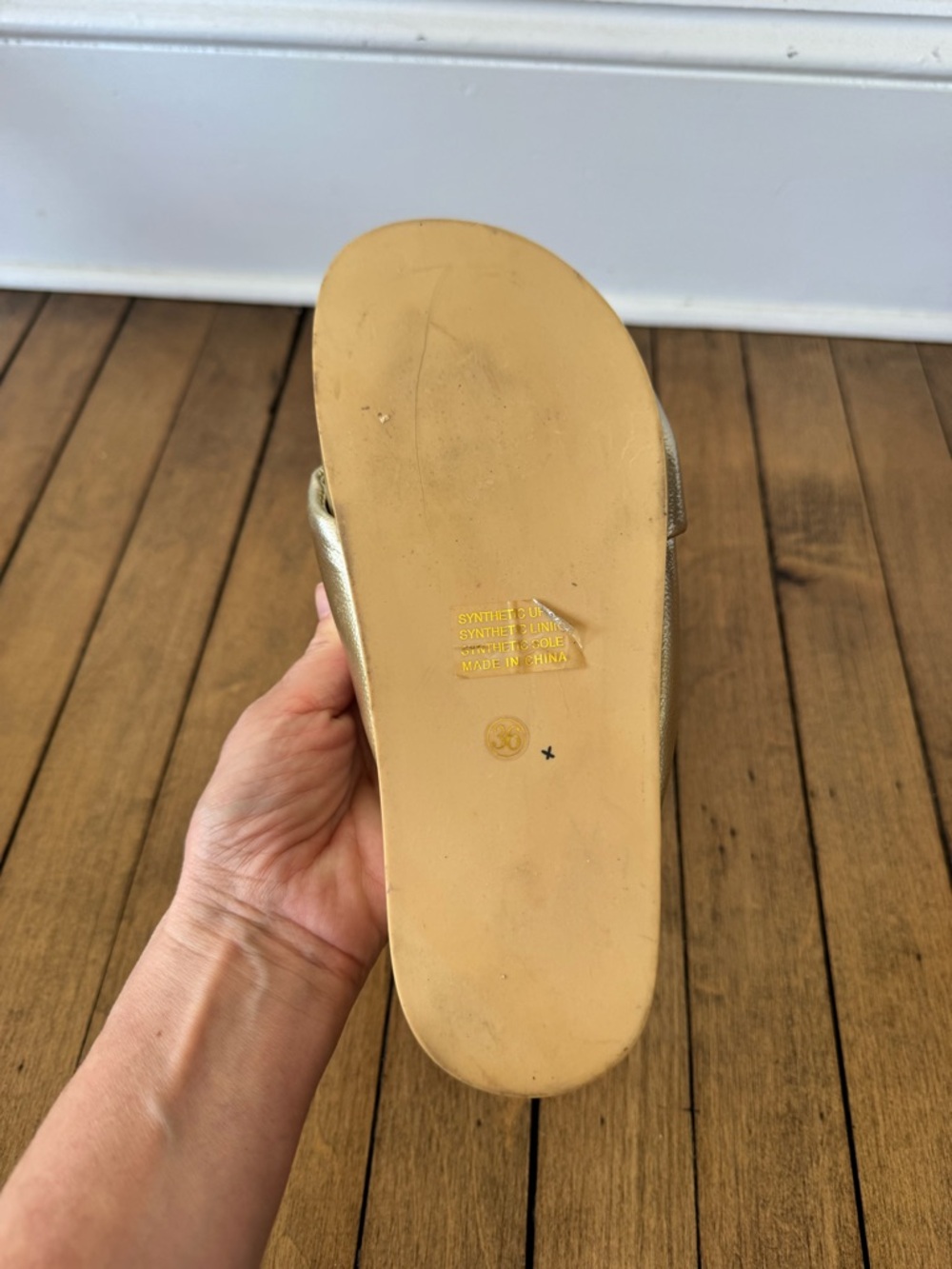 Anthropologie Silent D Gold Herron Knotted Slides 36 / 6 - Picture 9 of 9